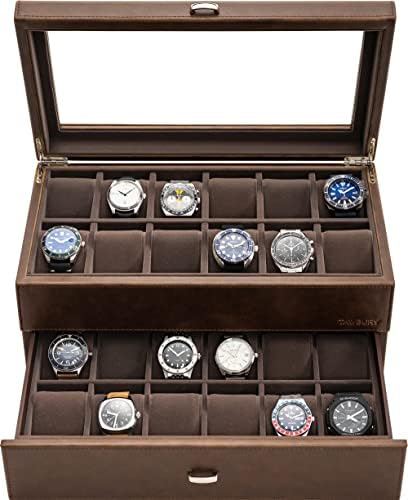 TAWBURY 24 Slot Watch Box Organizator za muškarce-XL Watch Case za muškarce | Watch Case za muškarce 24 Slot