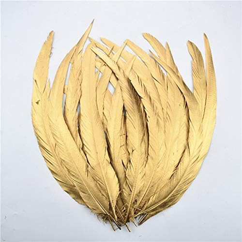 100piece / Lot zlato srebro Umočeno Pijetlovo repno perje za zanate 12-14inch; / 30-35cm Pijetlovo perje DIY Dekoracija od vjenčanog perja-jednostrani sprej