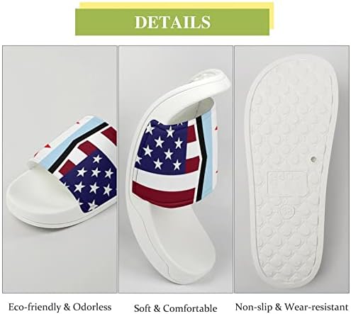 Američke i Čikaške zastave kućne sandale neklizajuće otvorene papuče za masažu tuš Banje