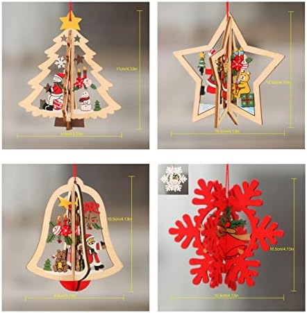 5 kom božićno drvo ukras Božić ukrasi Set visi kući odmor dekor poklon pahuljica snjegović zvona