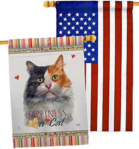 Breeze Decor duga kosa razrijeđena Calico Happiness kuća Zastava-paket mačića mačića mjau razmažena