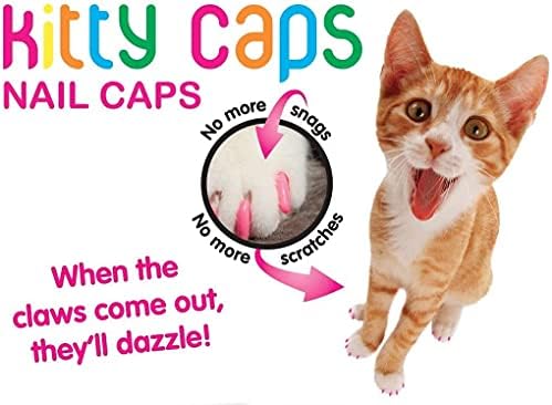 Kitty Caps kape za nokte za mačke | čisto bijela i koraljno crvena, 40 Count, Large - 3 Pack | sigurno,
