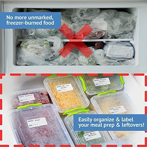 MESS Dissolvable Freezer Labels - 500 uklonjivih naljepnica u kontejnerima za hranu - prazne naljepnice za