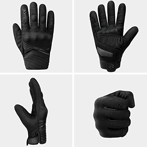 Inbike vodootporne zimske motociklističke rukavice termo Fleece Touchscreen sa TPR jastučićem za dlanove tvrda koljenica crna velika