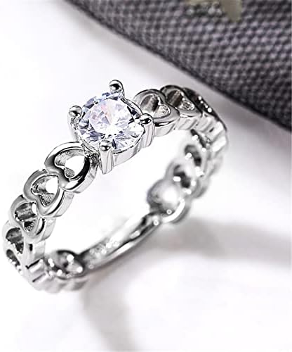 Nakit set tinejdžerski angažman okrugli rez Zirkoni Žene vjenčani prstenovi nakit prstenovi za žene puni dijamantski dame prsten