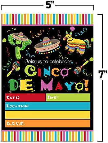 Pozivnice za slavljenju Party Cinco de Mayo Fiesta, 20 5 x7 ispunjavaju kartice sa dvadeset