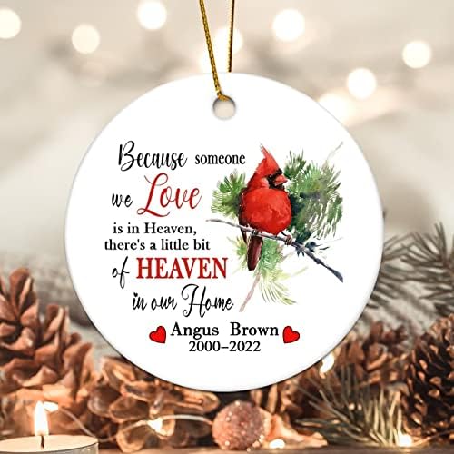 Bomehhjuli običaj Božić Ornament jer neko koga volimo je u raju odmor uspomenu Red Bird Memorial 3.2 inčni