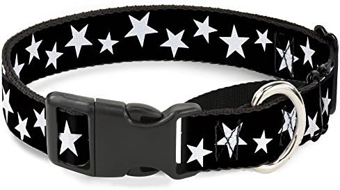 Kopčani multi zvijezde crno / bijelo martingale ovratnik za pse, 1 širokih od 9-15 malog vrata