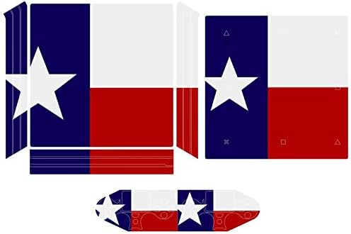 GTYUI Zastava teksaških skinova za PS4 kontroler-PVC naljepnica za cijelo tijelo naljepnica za PS4 kontroler-izuzetna mat tekstura, vratite goli metalni dodir