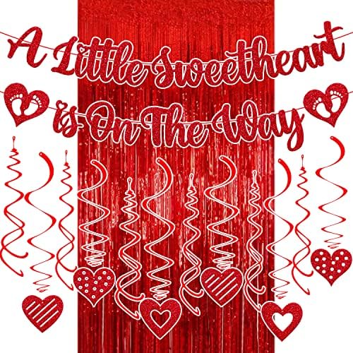Valentinov dan za bebe Malo je draga na putu za navlačenje sa crvenim srcem visećim kočnicama i folijom