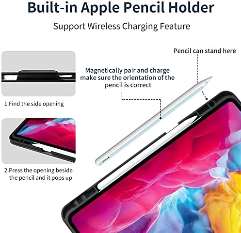 GEXMIL za kožni iPad Air5 / Air4 10,9 inča 2022/2020 CaseiPad Pro 11 2018 Slučaj, sa ugrađenim držačem olovke za jabuke, poklopac kravljeg folija za iPad Air 4th generaciju originalne kože