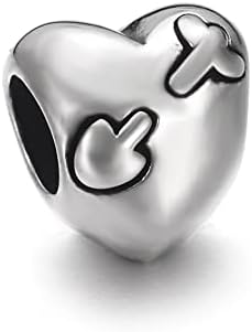 Tucus od nehrđajućeg čelika srca arrow Polirano perlo 5,5 mm Rupa metala evropske perle narukvica narukvica Čammovima DIY nakita za pravljenje dodataka za proizvodnju nakita -