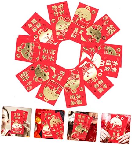 SEWACC 30kom 2023 crvena koverta crveni poklon Kineski poklon čarapa Stuffer Zodiac Bunny koverta Festival crveni paketi Nova Godina poklon zec uzorak papir crveni paketi Bunny godina crveni paketni papir