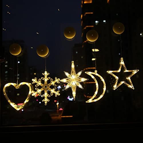AOOF LED Božić ukras Sucker lampa trgovački centar dekoracija prozora svečano raspoloženje snjegović božićno