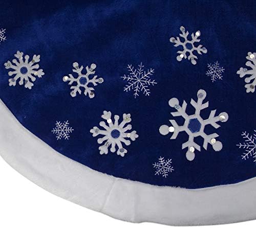48 Plava velveteen snježna pahuljica suknja sa drvećem sa lažnim krznenom oblogom