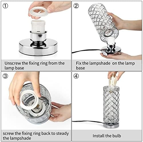 GZKPL Crystal Stolna lampa, noćne lampe za noćne lampe LED lampe za spavaće sobe sa USB utikačem za punjenje,