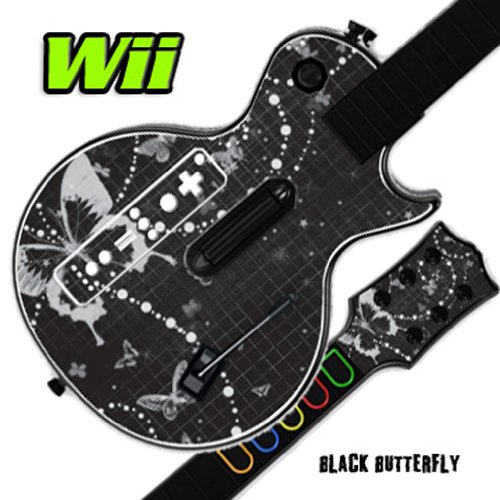 Mighyykins naklopac na koži za gitaru Hero 3 III Nintendo Wii Les Paul - Crni leptir