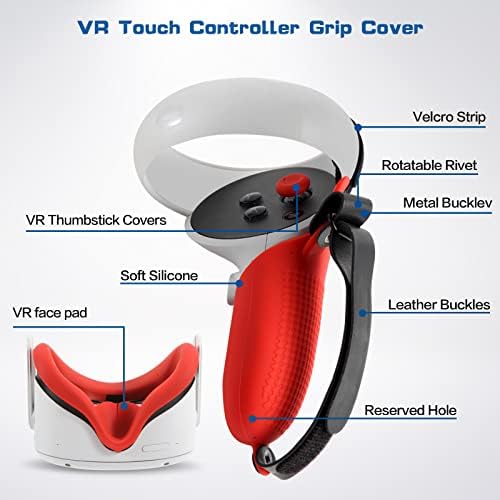 VR Touch Controller Silikonski zaštitni prikrivanje za Oculus Quest 2, otporni na pad i klizanje, s podesivim