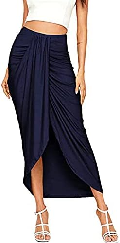 Fragarn seksi bodi za žene, ženska jesensko-zimska Split Wrap asimetrična rastezljiva suknja visokog struka