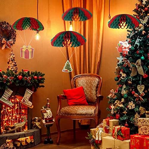 Viseći otvor za vrata sa svjetlima Božićna scena privjesak božićni drv privjesak padobranski božićni privjesak