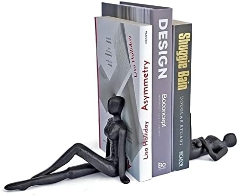 Ambipolarni Crni ukrasni držači za knjige u stilu joge, stalak za knjige od livenog gvožđa za držanje knjiga