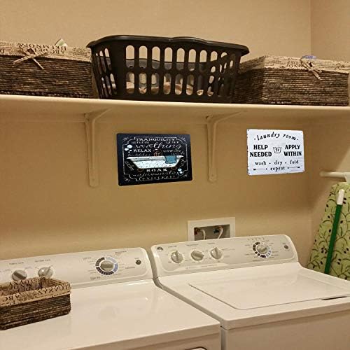 PXIYOU pranje i sortiranje limenog znaka Bundle Vintage znakovi za vešeraj Rustikalna soba za pranje, kupatilo soba Seoski Kućni dekor 2kom-8X12Inch