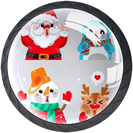 TYUHAW okrugla ladica vuče ručicu Santa Claus i životinje štampanje sa vijcima za kućne komode ormari vrata