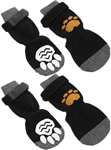 Ipetboom 4pcs pamučne čarape za pse protiv klizanja pasa sa šljokicama sa dvostrukim bočnim šapom zaštitnika