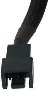 Phobya adapter kabel, 3-pinski do 3-pinski, 20cm, rukav, crni