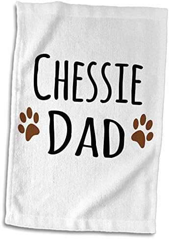 3Droza Chessie Dog Dad-Chesapeake Bay Retriever Love Pasmina-Brown Paw Prints-Doggy Lover Ručnik, 15 x 22, bijeli