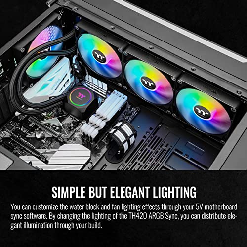 Thermaltake TH420 ARGB Sync All-in-One tečni hladnjak, AMD Intel, 420mm radijator visoke efikasnosti,