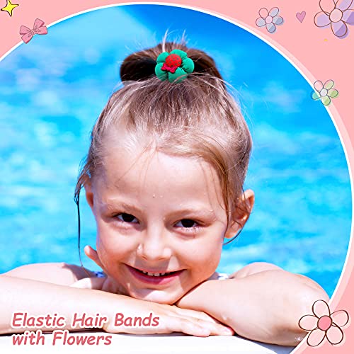 15 komada elastičnih traka za kosu sa cvijećem elastični cvijet Toddler vezice za kosu šarene Mini cvjetne mašne trake za kosu mali držači cvjetnog repa za djevojčice djecu