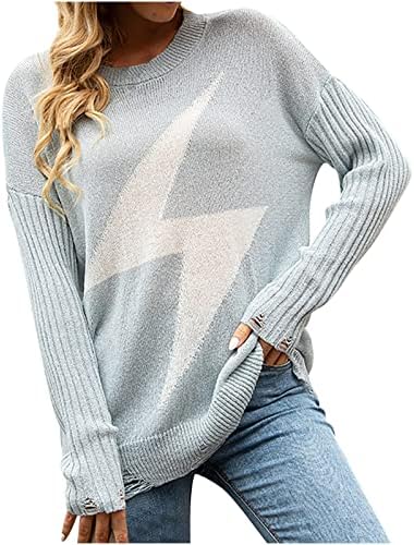 Ženski pleteni džemper vrhovi boja blok munja Z oblik pulover džemper trikotaža Casual Dugi rukav majica bluza
