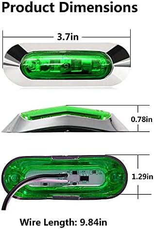 NBWDY 8kom zeleno LED bočno svjetlo za prikolicu za prikolicu Prednji stražnji pokazivač smjera