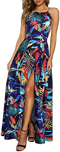 KILIG ženska ljetna Maxi haljina 2023 Casual cvjetni Halter vrat Proljetna plaža Havajska