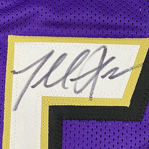Uokvireni autogramirani / potpisan Terrell Suggs 33x42 Baltimore Purple Football Jersey JSA COA