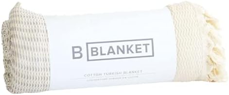 B Yoga turski pokrivač za bacanje | pamuk | 59 x 87 inča / pokrivač za uređenje doma, jogu, na otvorenom,