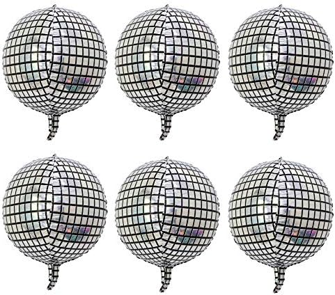 22 inčni 3D baloni Disco Balloon Silver Laser Veliki sfera Folija Baloni za disko ples Party isporučuje rođendanski vjenčani dekori za tuširanje