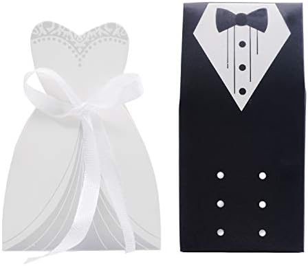 WTHRee 100pcs haljina i tuxedo mladenka i veleprodaja bombona Favorit Box, zabava za vjenčanost Kreativna