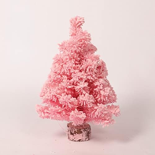 Aapie simulacija ružičasta šifrirana mini božićna stablo novi ružičasti stol ukras božićne ukrase pinkflockedtreewwithwoodbase-45cm