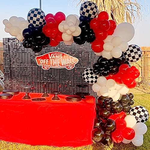 148 komada trkački automobil Balloons Arch Garland Kit, Racing Car Tema Rođendanski ukrasi Automobili