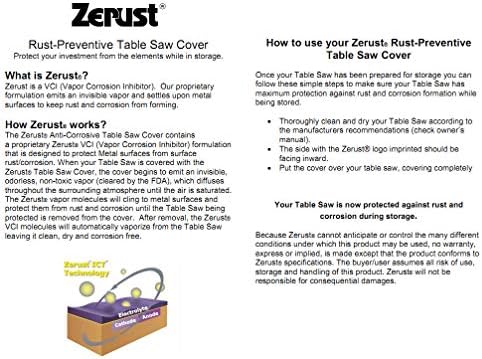 Zerust Rust-preventivni poklopac za stolnu pilu / 72 D x 45 Š x 19 H | zaštitite svoju stolnu pilu