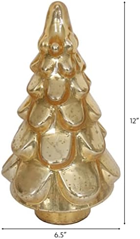 Božićna stabla tablica set od 2 rublija 6.5 Š x 12 H Merkurovo stakleno zlato
