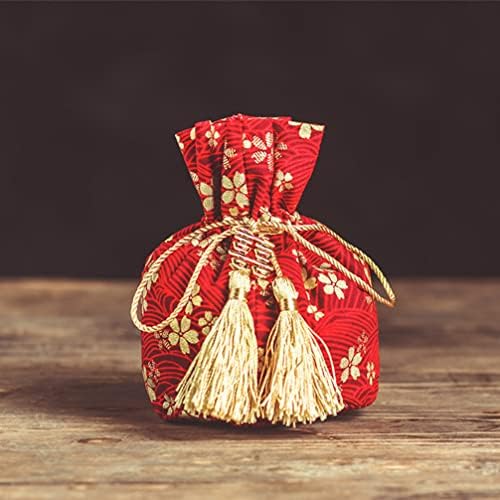 Nuobesty plejse za mladenke Vjenčane torbe 2pcs crvene boje Candy Bags Vintage poklon Favorit Torbe Nakit torbe