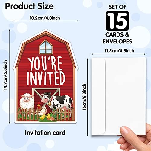 RZHV 15 pakovanje seoske kuće i farme u obliku poziva na ispuni kartice sa kovertama za dječake Djevojke odrasli,