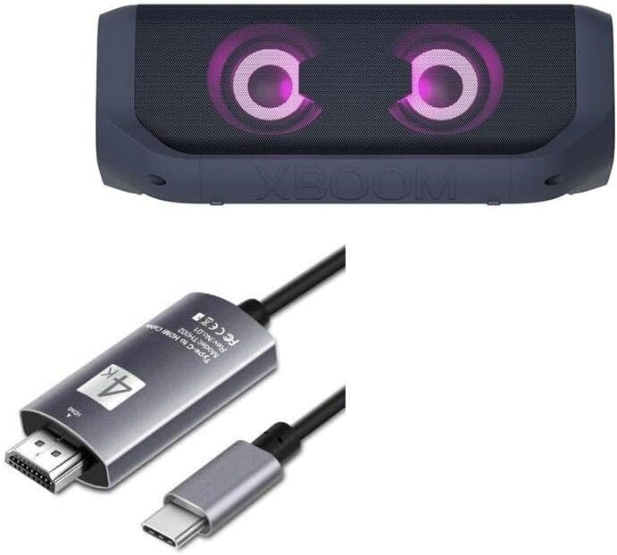 Boxwave Cable kompatibilan sa LG XBOOM GO P7 - SmartDisplay kabl - USB tip-c do HDMI, USB C / HDMI kabel za LG Xboom Go P7 - Jet Black