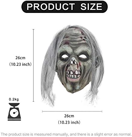 Demi Sharky Halloween maska ​​siva zombi maska ​​čudovište sablasno ugriz ubode masku za lateks