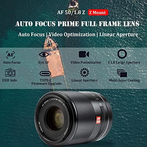 VILTROX 50mm f/1.8 F1.8 STM Auto Focus Prime Full Frame objektiv za Nikon Z-mount kamera Z5 Z50 Z6 Z6 II Z7 Z7