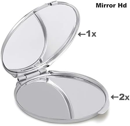 Crno-siva Zmijska koža kompaktno džepno ogledalo prijenosno putno Kozmetičko ogledalo sklopivo dvostrano 1x / 2x uvećanje