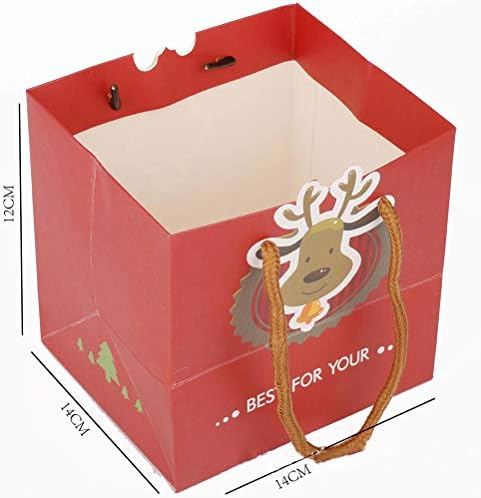 PRETYZOOM poklon torbe 8kom prijenosni Božić pakovanje torba slatka Elk štampanje pokloni torbica Premium papir Tote Bag Storage Bag za Božić pakiranje Party Favor poklon Bag